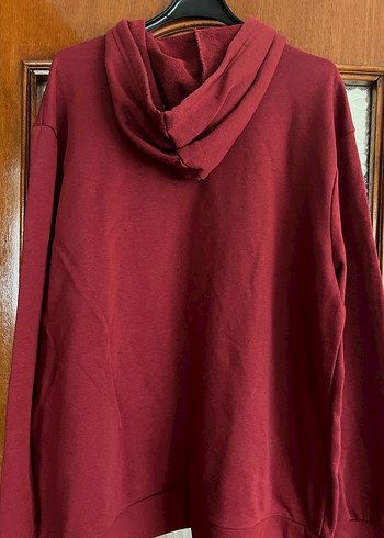 Bordo Kapüşonlu Sweatshirt - Görsel 3