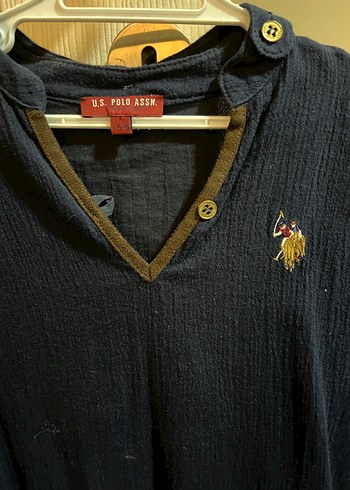 Lacivert Keten V Yaka Elbise - Görsel 2