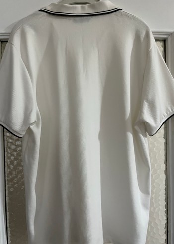 Fermuarlı Beyaz Polo Tişört - Görsel 3