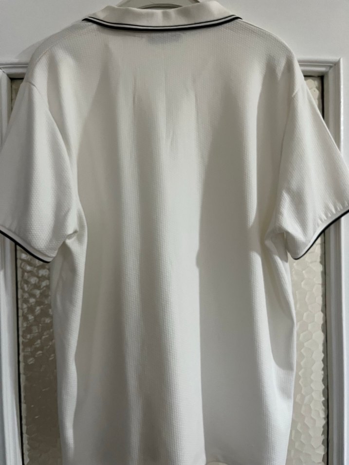 Fermuarlı Beyaz Polo Tişört - Görsel 3
