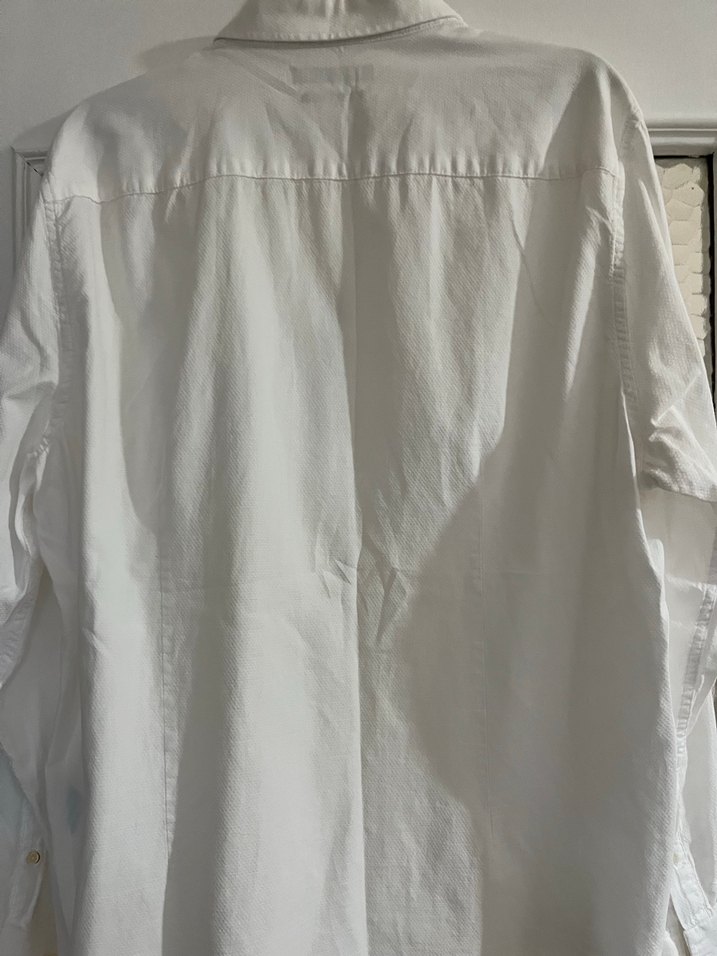 Düğmeli Beyaz  Erkek Gömlek - Görsel 3