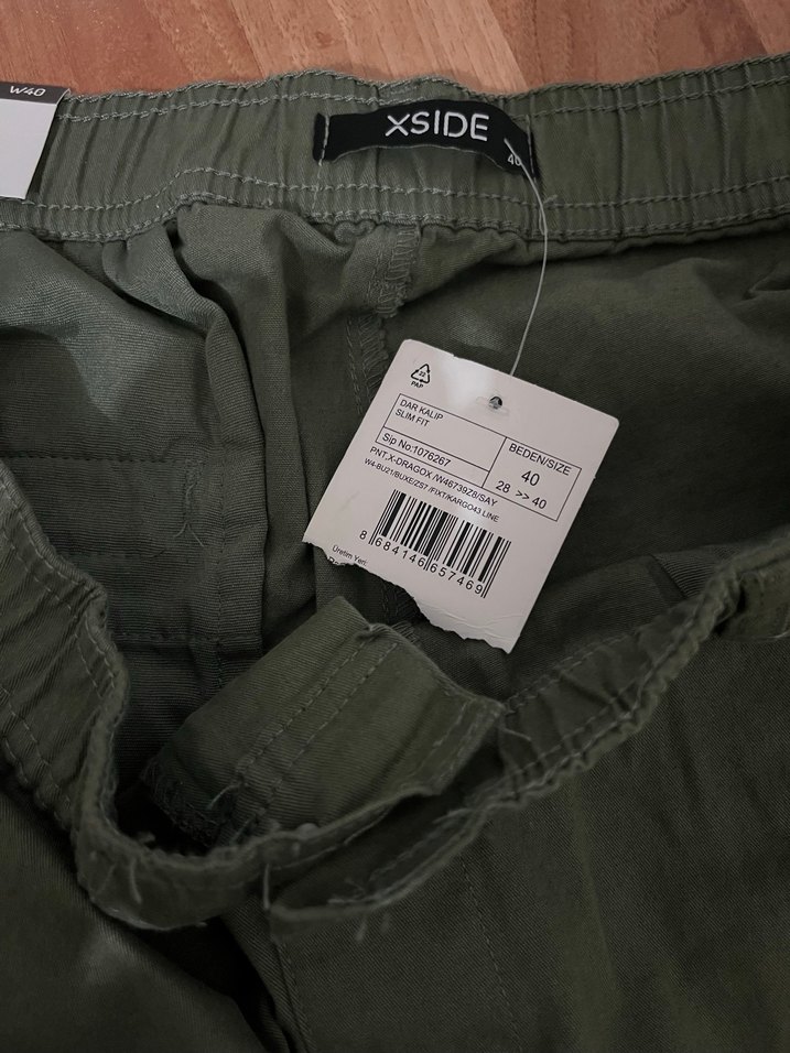 Erkek Kemerli Haki Street Wear Pantolon - Görsel 3