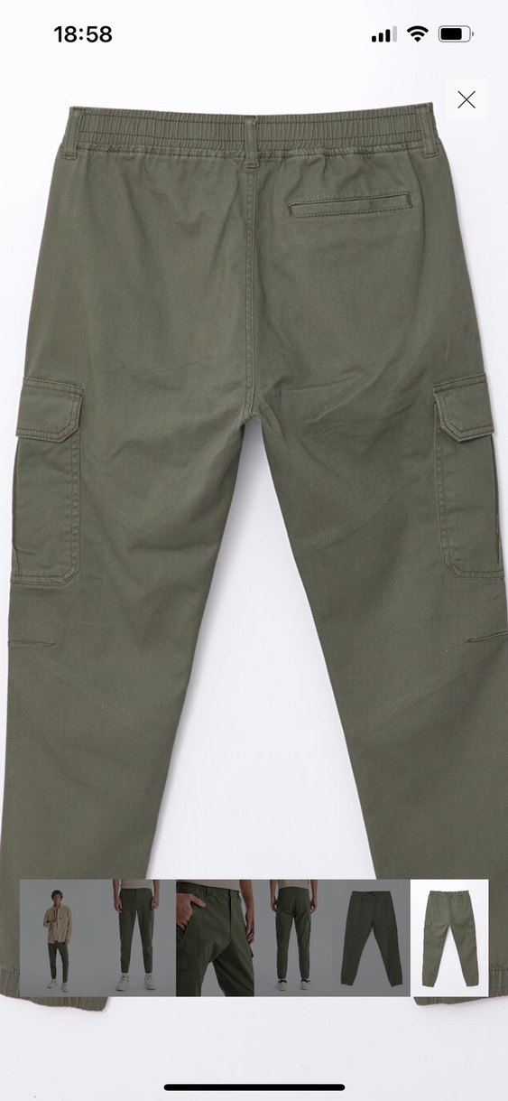 Erkek Kemerli Haki Street Wear Pantolon - Görsel 2