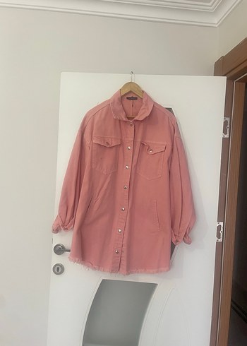 Düğmeli Pembe Kadın Keten Gömlek - Görsel 4