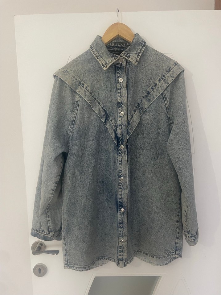 Gri Salaş Denim Ceket - Görsel 2