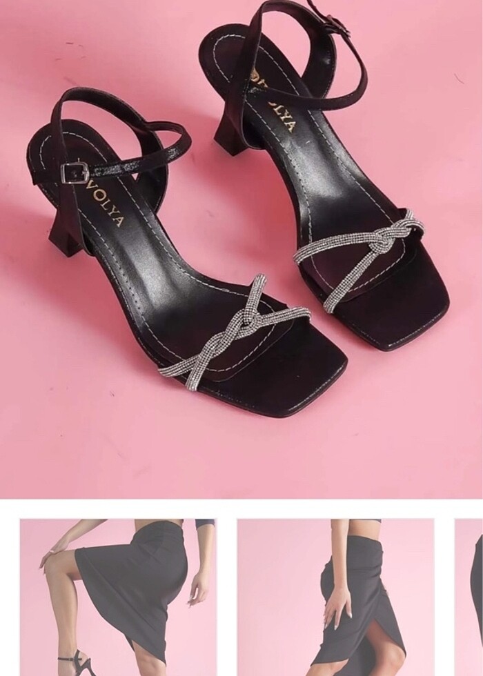 Taşlı topuklu abiye ayakkabı - Görsel 2