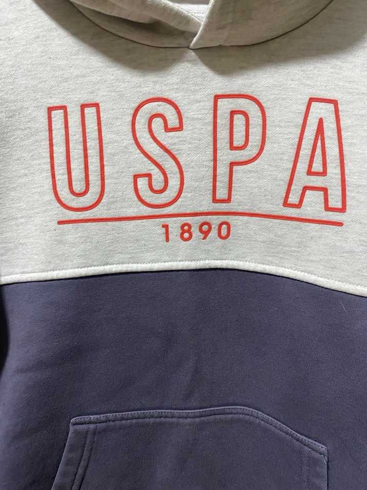 USPA Erkek Çocuk Gri Sweatshirt ve eşofman altı ikisi takım - Görsel 3