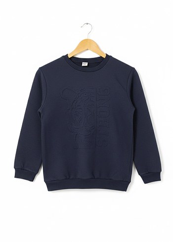 Erkek Çocuk Lacivert Bisiklet Yaka Sweatshirt - Görsel 2