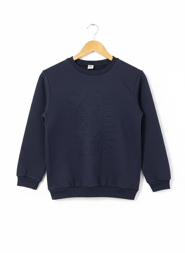 Erkek Çocuk Lacivert Bisiklet Yaka Sweatshirt - Görsel 2