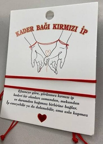 Kader bağı kırmızı ip sevgili bilekliği 