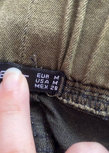m Beden haki Renk Kadın Haki Kamuflaj Kemerli Rahat Pantolon