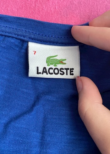 universal Beden Lacoste Mavi Baskılı Kısa Kollu Tişört