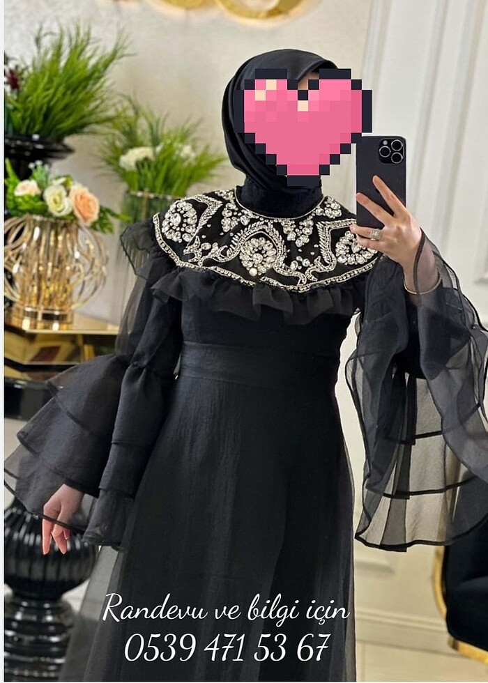 Tesettür taşlı abiye - Görsel 2