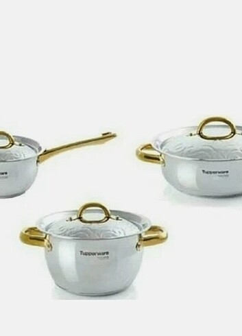  Beden Tupperware Deluks Gold tencere seti