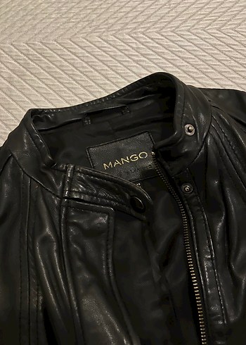 Siyah Deri Biker Ceket - Mango