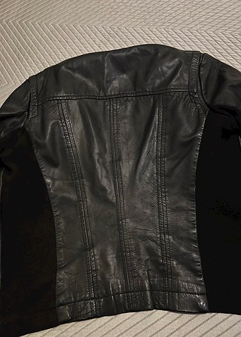 Mango Siyah Deri Biker Ceket - Mango
