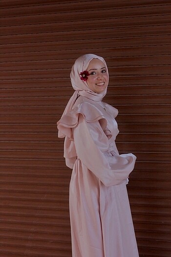 Manuka grace ışıltılı abiye pembe renk