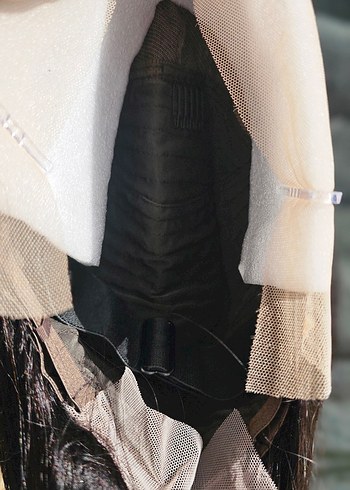 Gerçek Saç Siyah Düz Peruk - Görsel 2