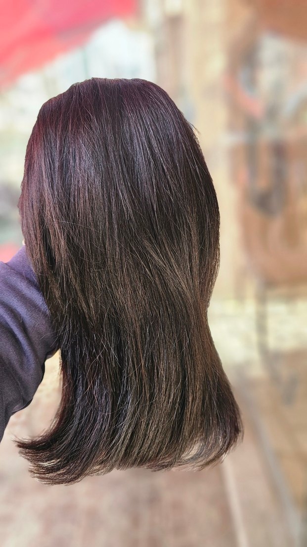 Gerçek Saç Siyah Düz Peruk - Görsel 5