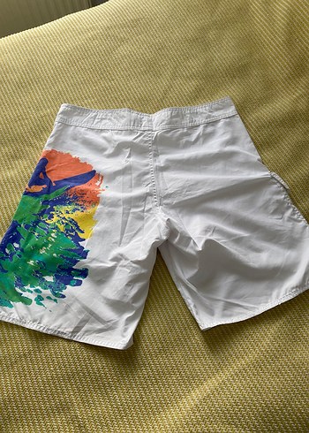 Erkek Beyaz Bağcıklı Mini Mayo Şort - Görsel 3