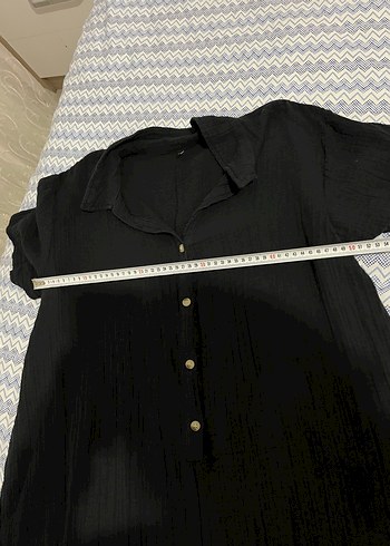 Siyah Kısa Kollu Düğmeli Keten Tulum - Görsel 7