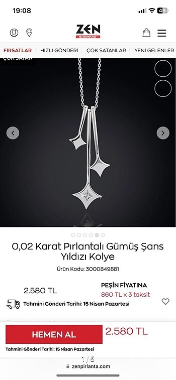 Zen pırlanta kolye - Görsel 5