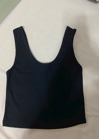 Siyah Kolsuz Crop Top