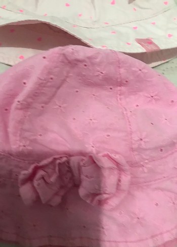 1-2 Yaş, 19 cm Beden Kız Çocukları İçin Dantel Detaylı Pembe Şapkalar