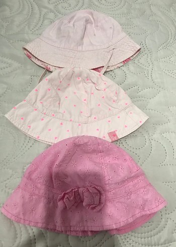 Kız Çocukları İçin Dantel Detaylı Pembe Şapkalar