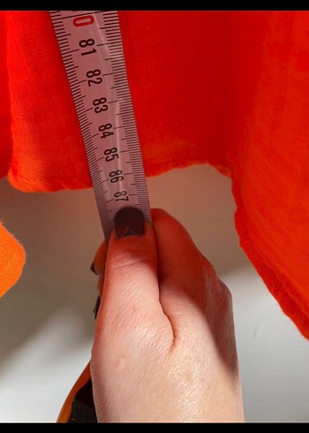 Turuncu Bağcıklı Bohem Mini Elbise - Görsel 5