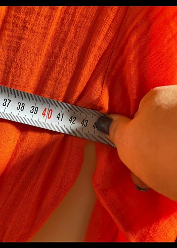 Turuncu Bağcıklı Bohem Mini Elbise - Görsel 4