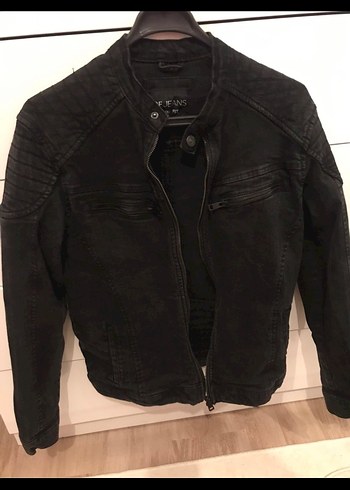 Siyah Denim Biker Ceket - Görsel 2