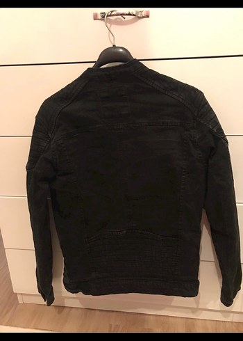 Siyah Denim Biker Ceket - Görsel 6