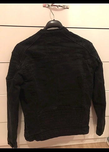 Siyah Denim Biker Ceket - Görsel 5