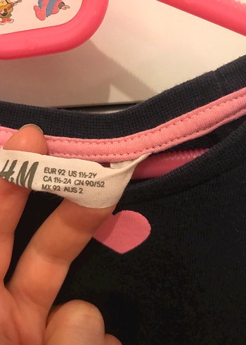 Kız Çocuk Pembe Kalp Desenli Kısa Kollu Elbise - Görsel 2