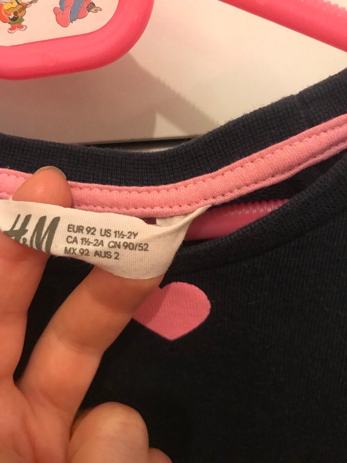 Kız Çocuk Pembe Kalp Desenli Kısa Kollu Elbise - Görsel 2