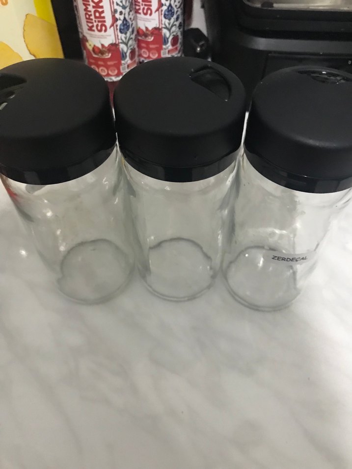 Siyah Kapaklı Cam Baharat  Seti - Görsel 2