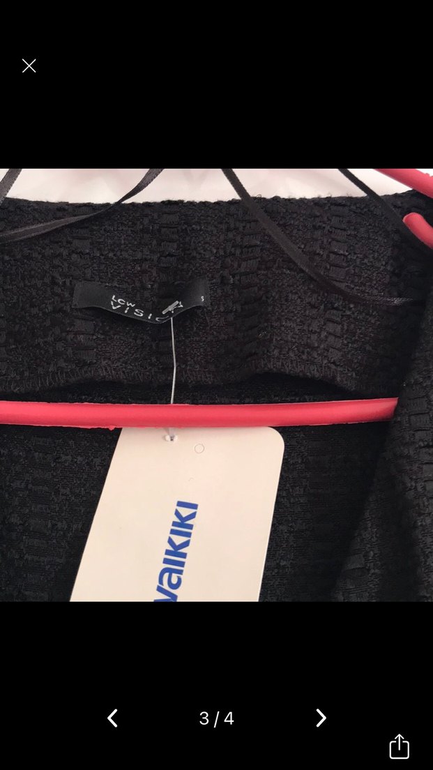 Düğmeli Siyah Kısa Kollu Ofis Elbisesi - Görsel 3