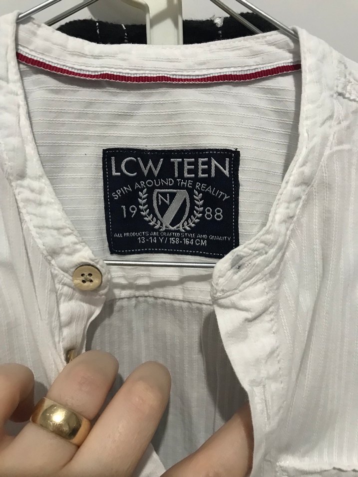 Erkek çocuk Beyaz Keten Uzun Kollu Gömlek - Görsel 3