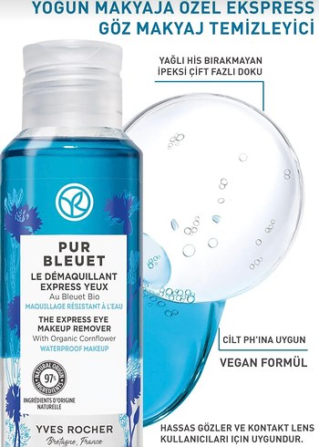 Yves Rocher Mavi Kantaronlu Göz Makyaj Temizleyici 100 ml - Görsel 2