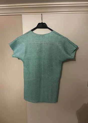 Zara Turkuaz Pilili Kadın Bluz