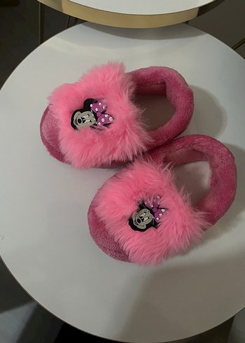 Kız Bebek Pembe Peluş Panduf - Görsel 2