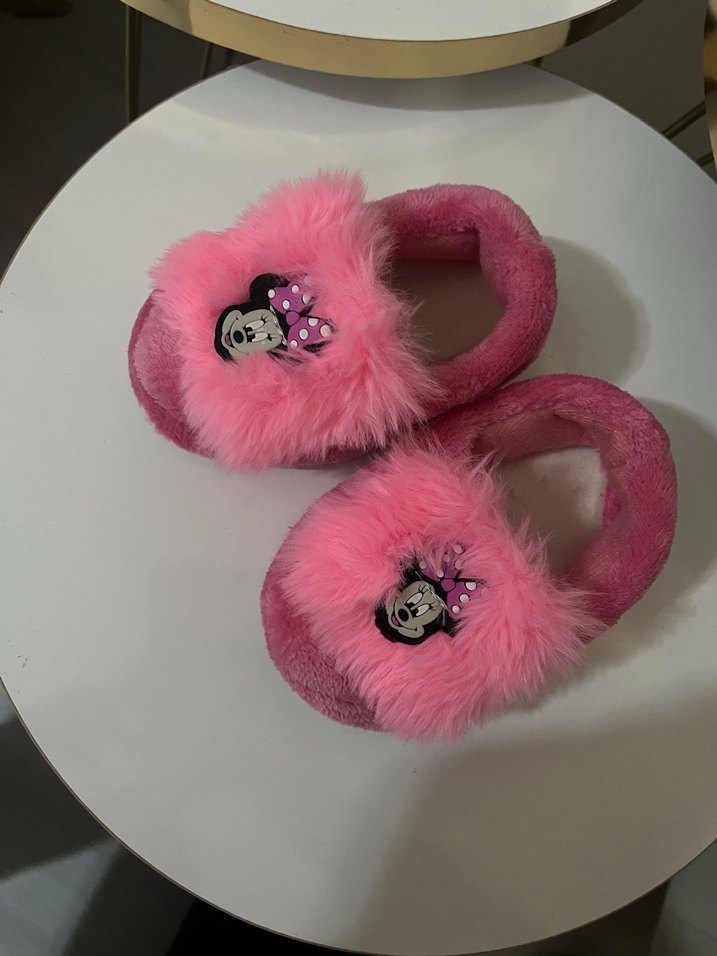 Kız Bebek Pembe Peluş Panduf - Görsel 2