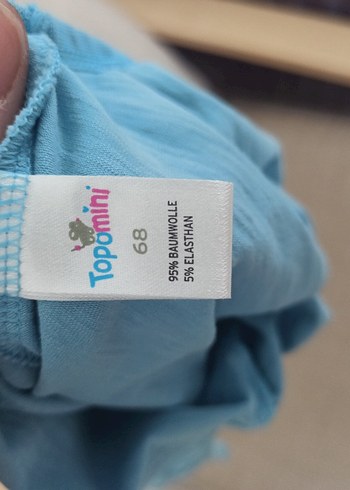 Mavi Pamuklu Uzun Kollu Bebek Body topomini - Görsel 3