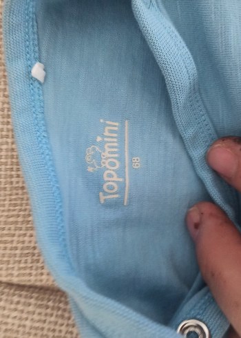 Mavi Pamuklu Uzun Kollu Bebek Body topomini - Görsel 2