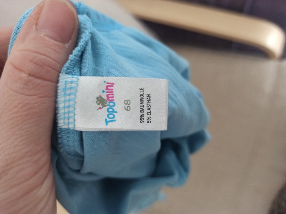 Mavi Pamuklu Uzun Kollu Bebek Body topomini - Görsel 3