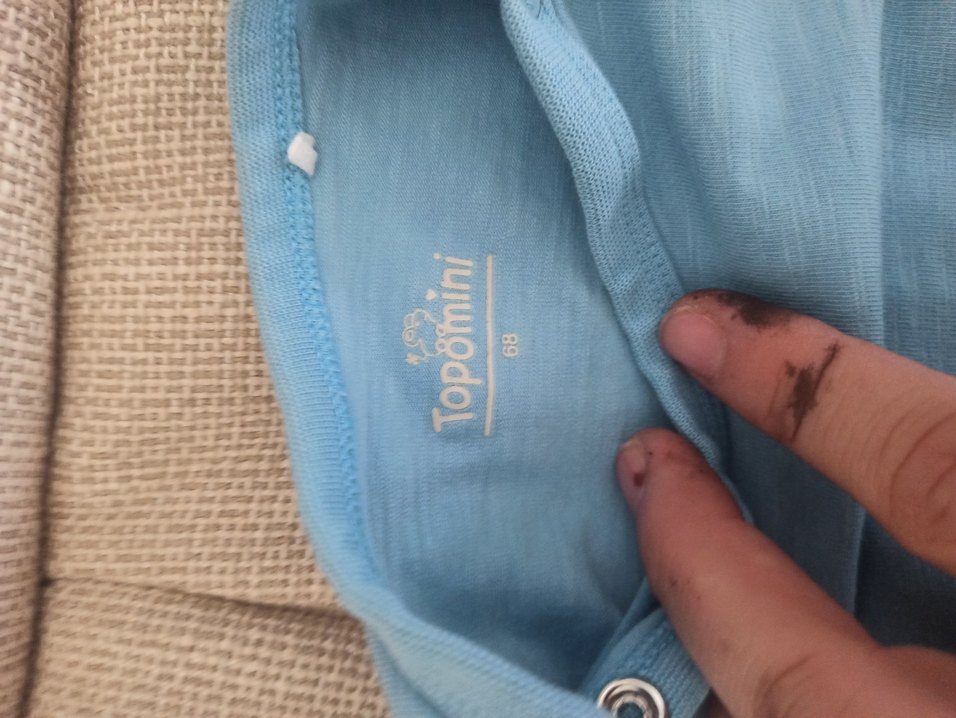 Mavi Pamuklu Uzun Kollu Bebek Body topomini - Görsel 2