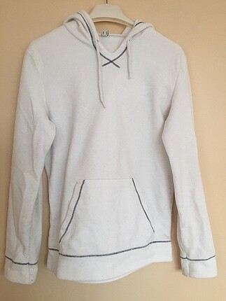Kapüşonlu Beyaz renk sweatshirt