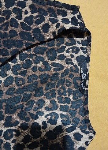 xl Beden Şifon leopar elbise