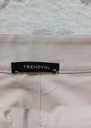 Trendyol & Milla Bej Mini kalem Etek Fermuarlı,cepli